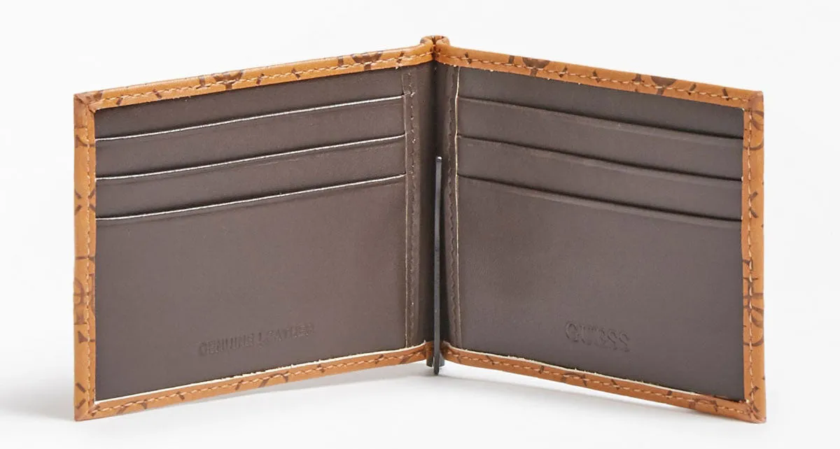 Guess Card Case Wallet In Cognac For Men