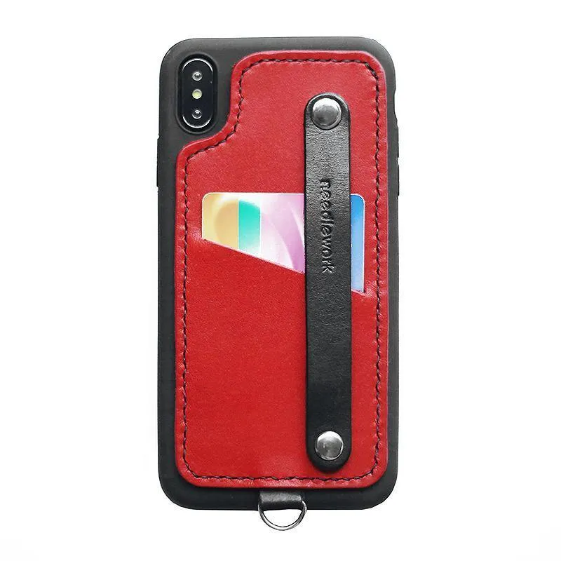 Handmade Coffee Leather iPhone X Case with Card Holder CONTRAST COLOR iPhone X Leather Case