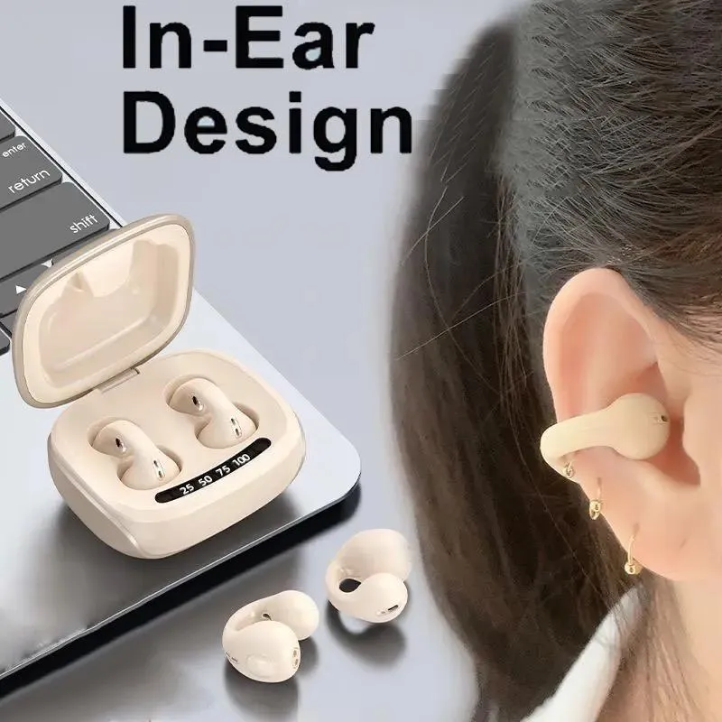 Handsfree Wireless Earbud Long Standby Time Ear-clip Earphone Bone Conduction Game Playing JX80