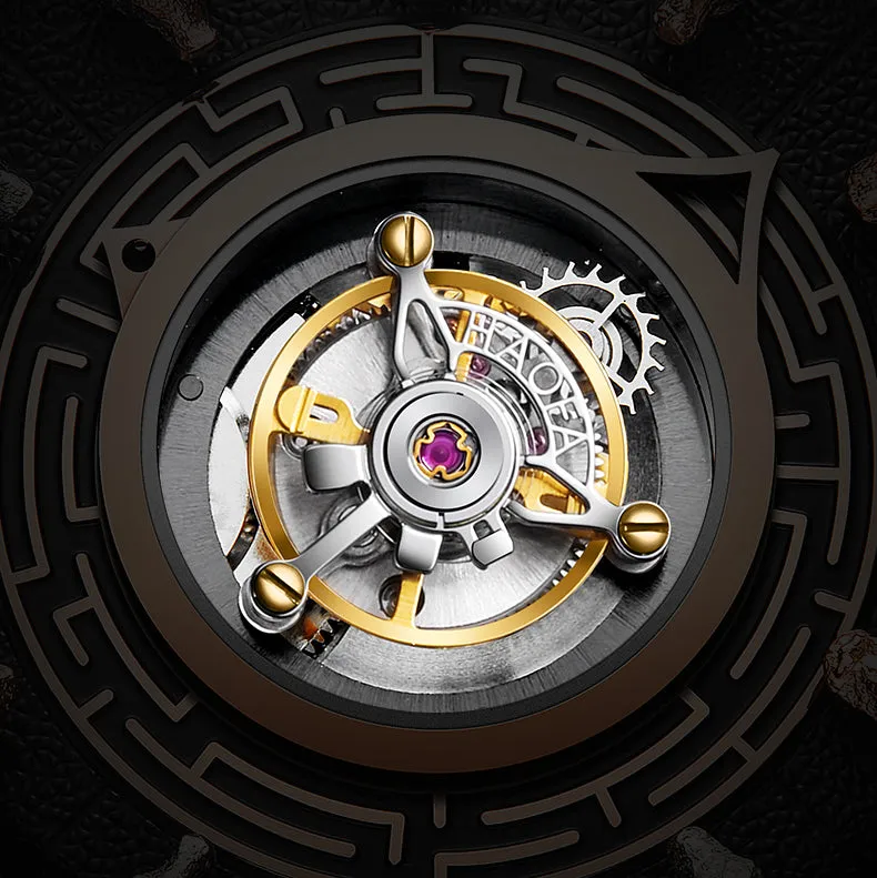 HAOFA Center Tourbillon 3D Zodiac signs Limited 500 pcs 3D Sapphire mirror Purple Sandalwood seal  Purple Sandalwood Gift Box