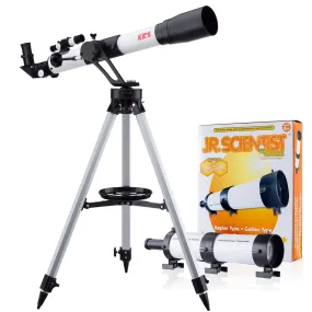 Holiday Savings! AmScope 35X-350X Magnification 700x60mm Focal Length Kid's Refractor Telescope with Tripod and Azimuth Mount   BONUS Telescope Kit and Booklet