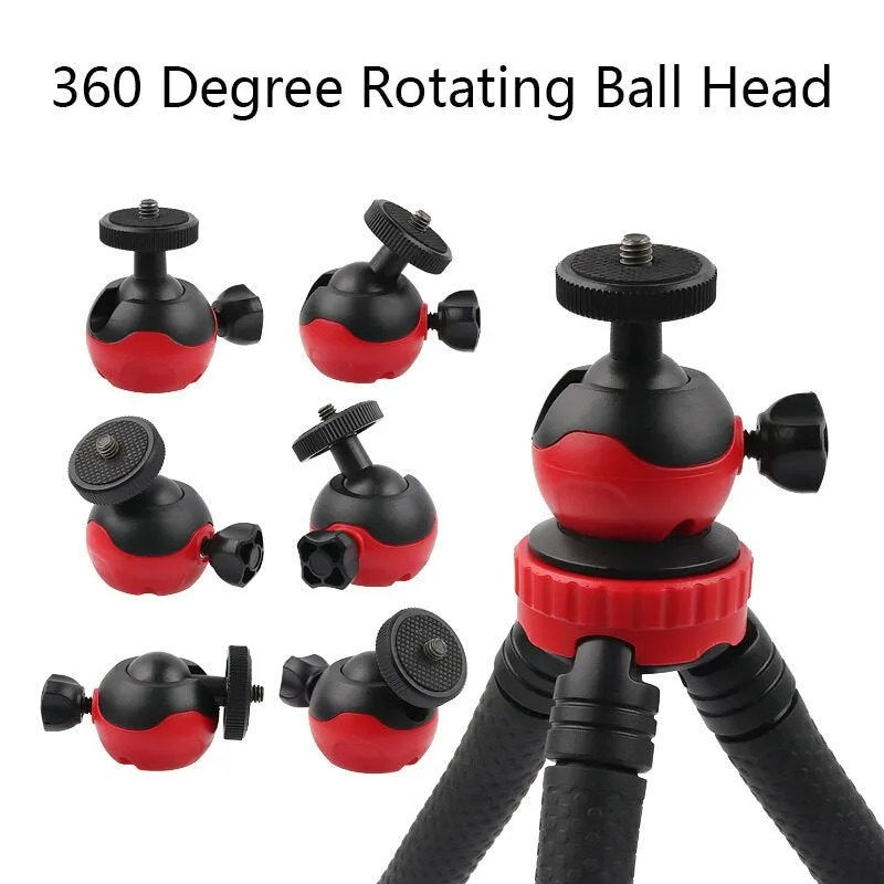 Hridz 360 Degree Flexible Octopus Portable Tripod Heavy Duty Stand with Ball Head for GoPro DSLR Camera