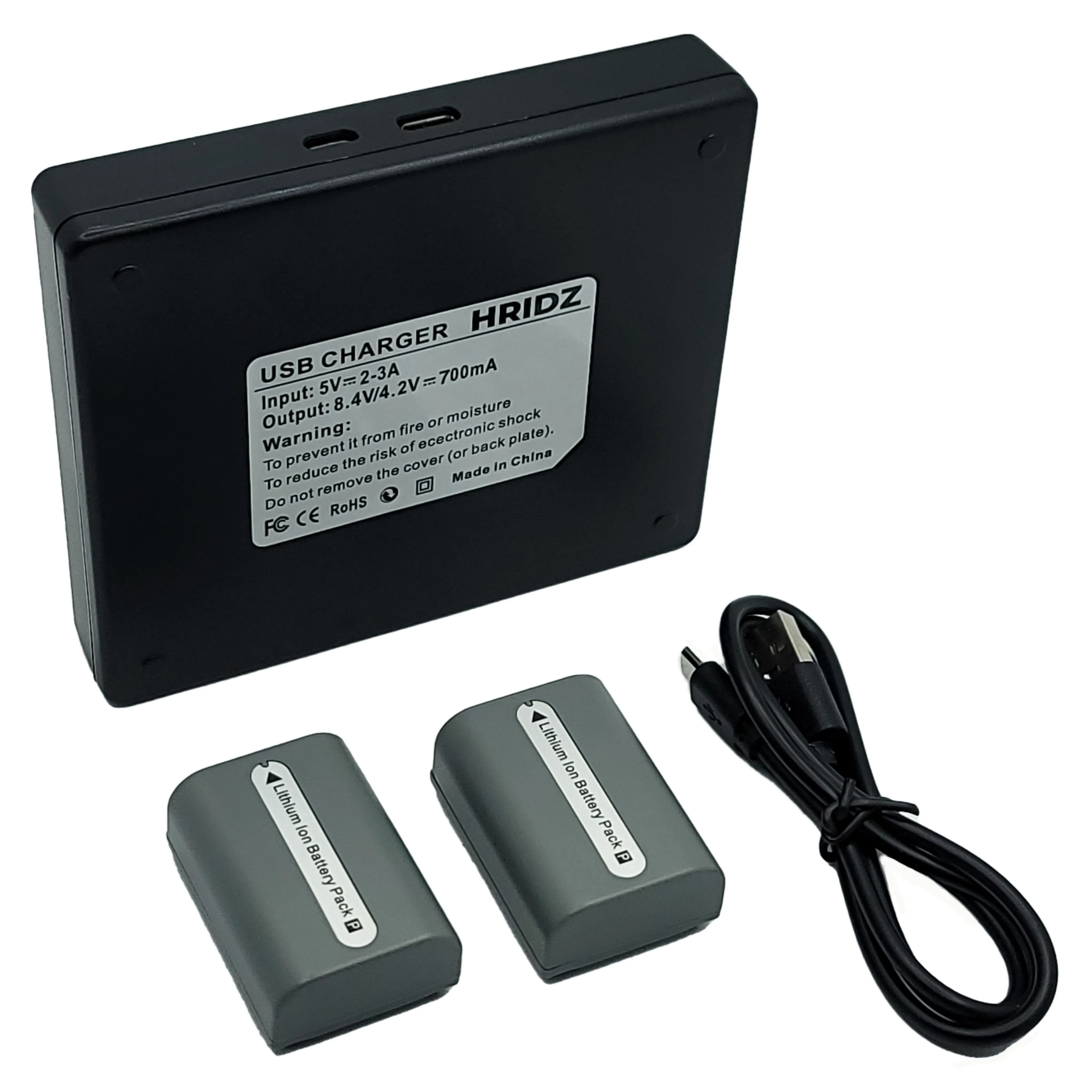 Hridz NP-FP50 Batteries & Dual Charger Set For Sony NP-FP50 DCR-HC85