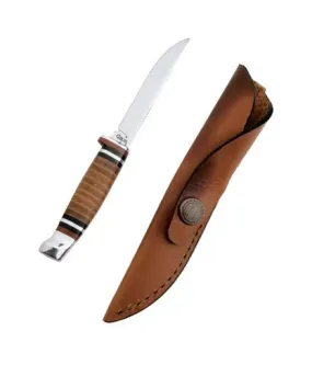 Hunter 3 1-8 Clip Blade w Leather Handle