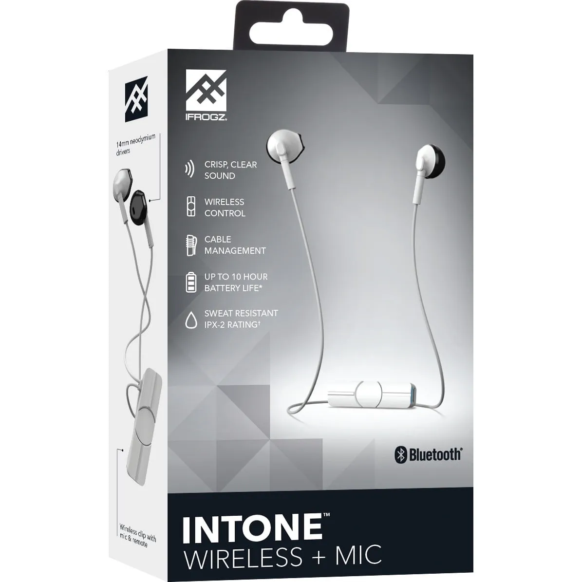 ifrogz intone wireless - Earphones with mic - ear-bud - Bluetooth - wireless - white