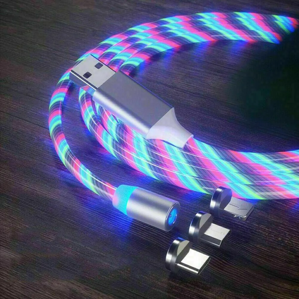 IGLOW™ GLOWING LED MAGNETIC 3 IN 1 USB CHARGING CABLE