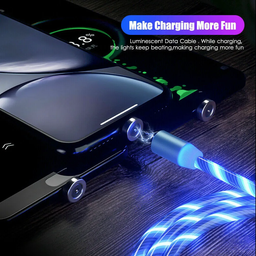 IGLOW™ GLOWING LED MAGNETIC 3 IN 1 USB CHARGING CABLE