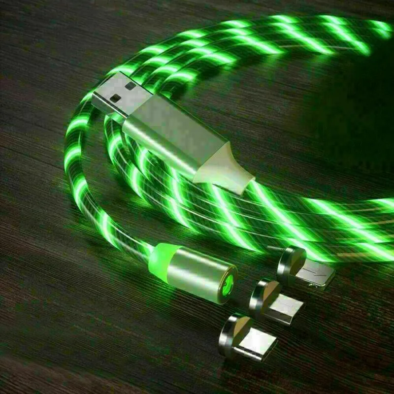 IGLOW™ GLOWING LED MAGNETIC 3 IN 1 USB CHARGING CABLE