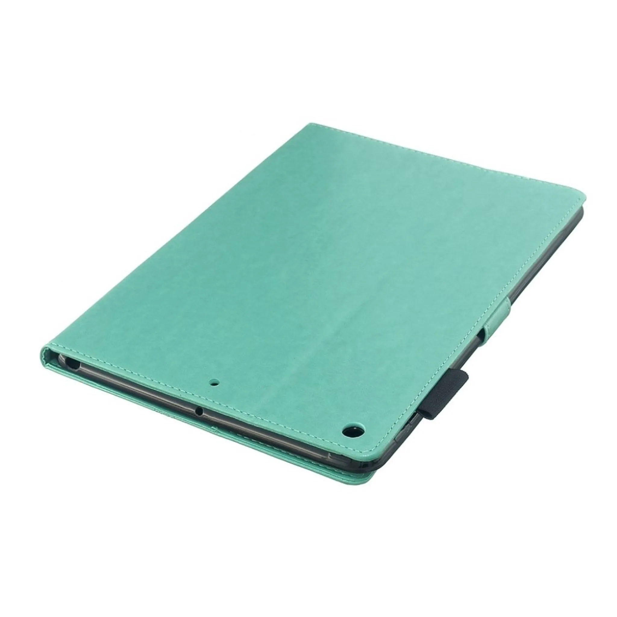 iPad 10.2 (2019) imprint butterfly leather flip case - Cyan