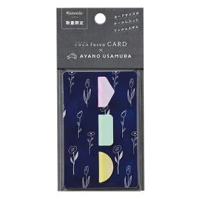 Kanmido Cocofusen x Ayano Usamura A gentle flower that blooms in indigo dye SH Sticky Notes with Refillable Card Cases