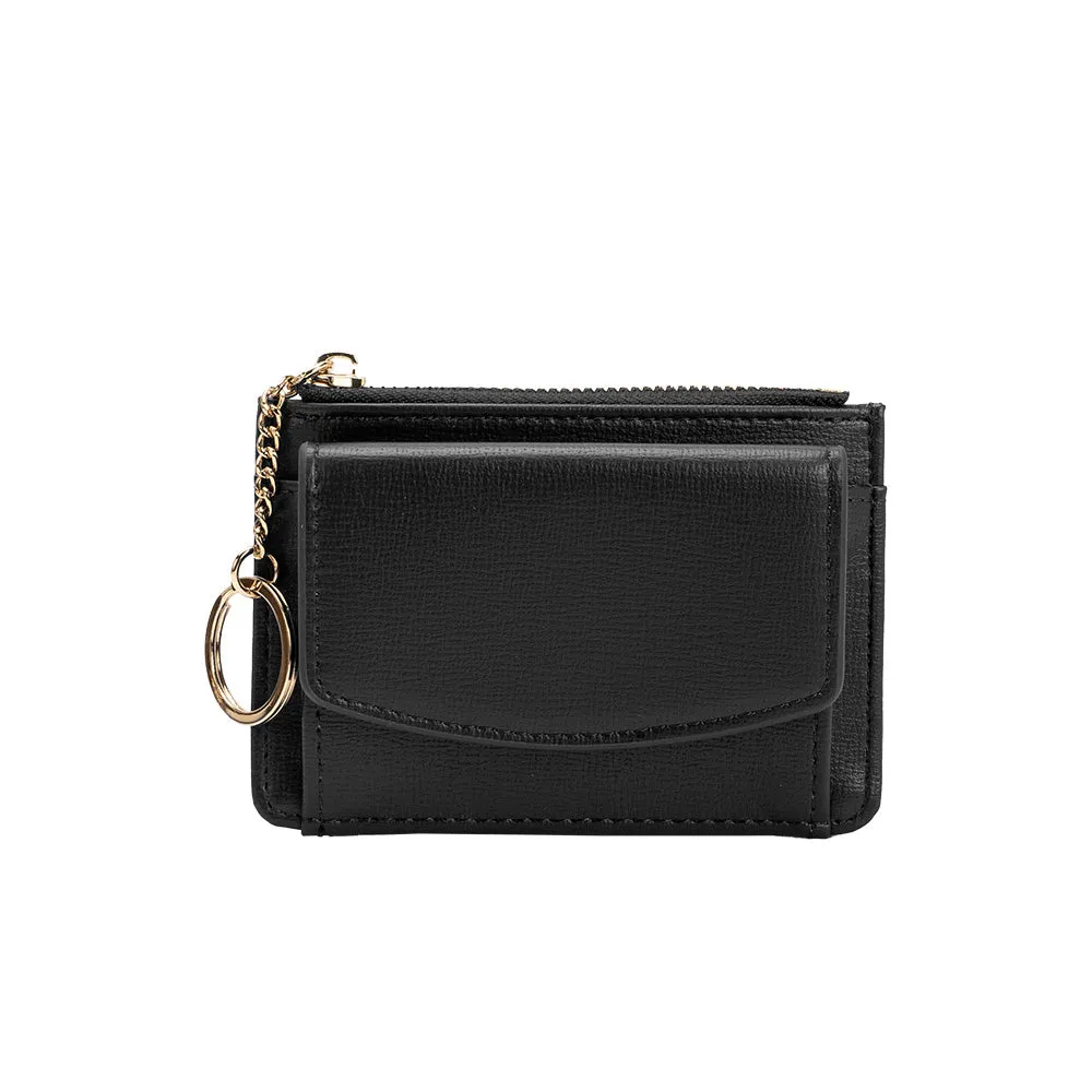 Kara Black Vegan Card Case Wallet - FINAL SALE