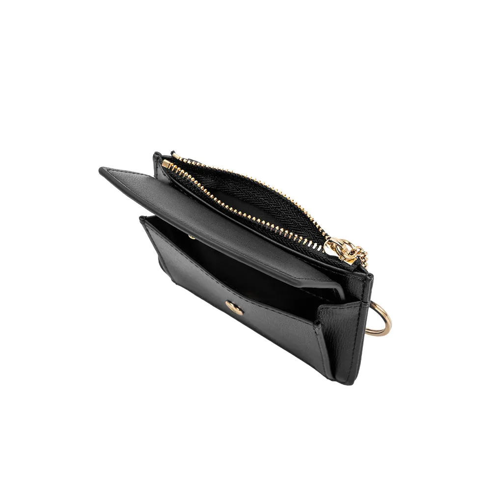 Kara Black Vegan Card Case Wallet - FINAL SALE