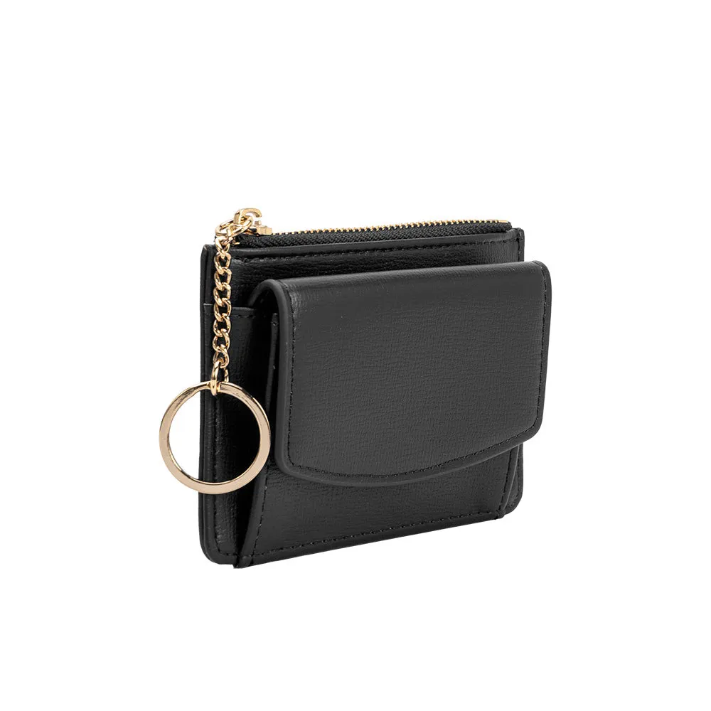 Kara Black Vegan Card Case Wallet - FINAL SALE