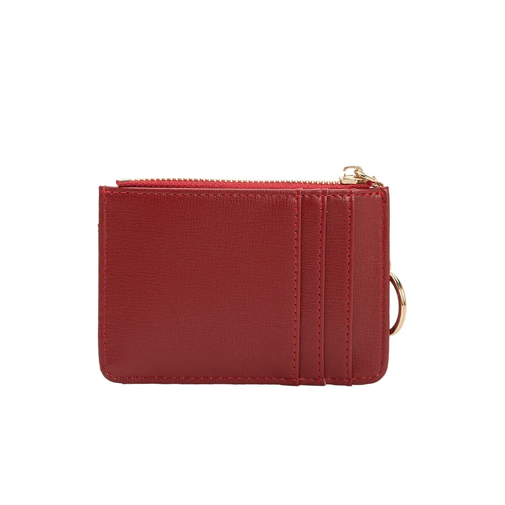 Kara Red Vegan Card Case Wallet - FINAL SALE