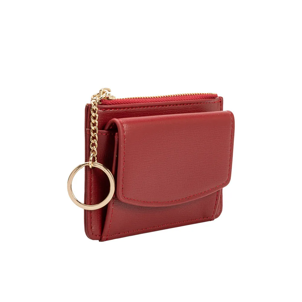 Kara Red Vegan Card Case Wallet - FINAL SALE