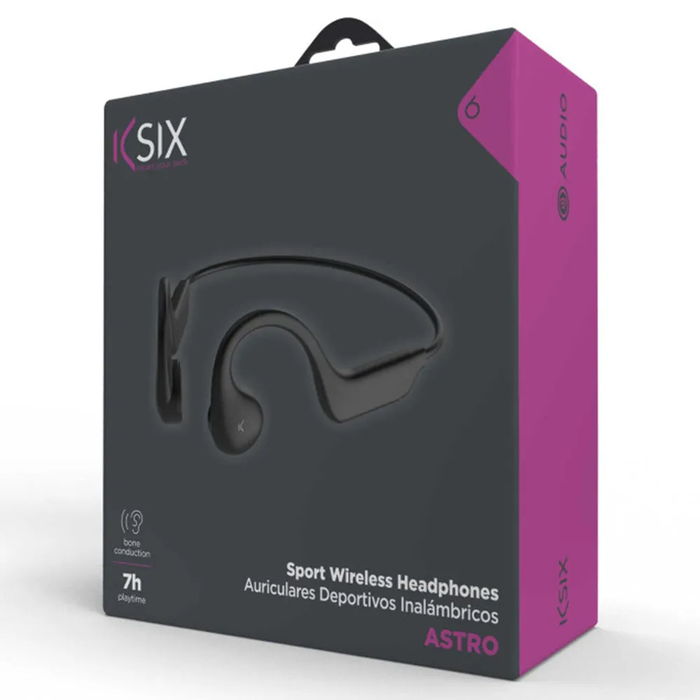 Ksix Astro Sport Bone Conduction In-Ear Wireless Headphones - Black | 130910