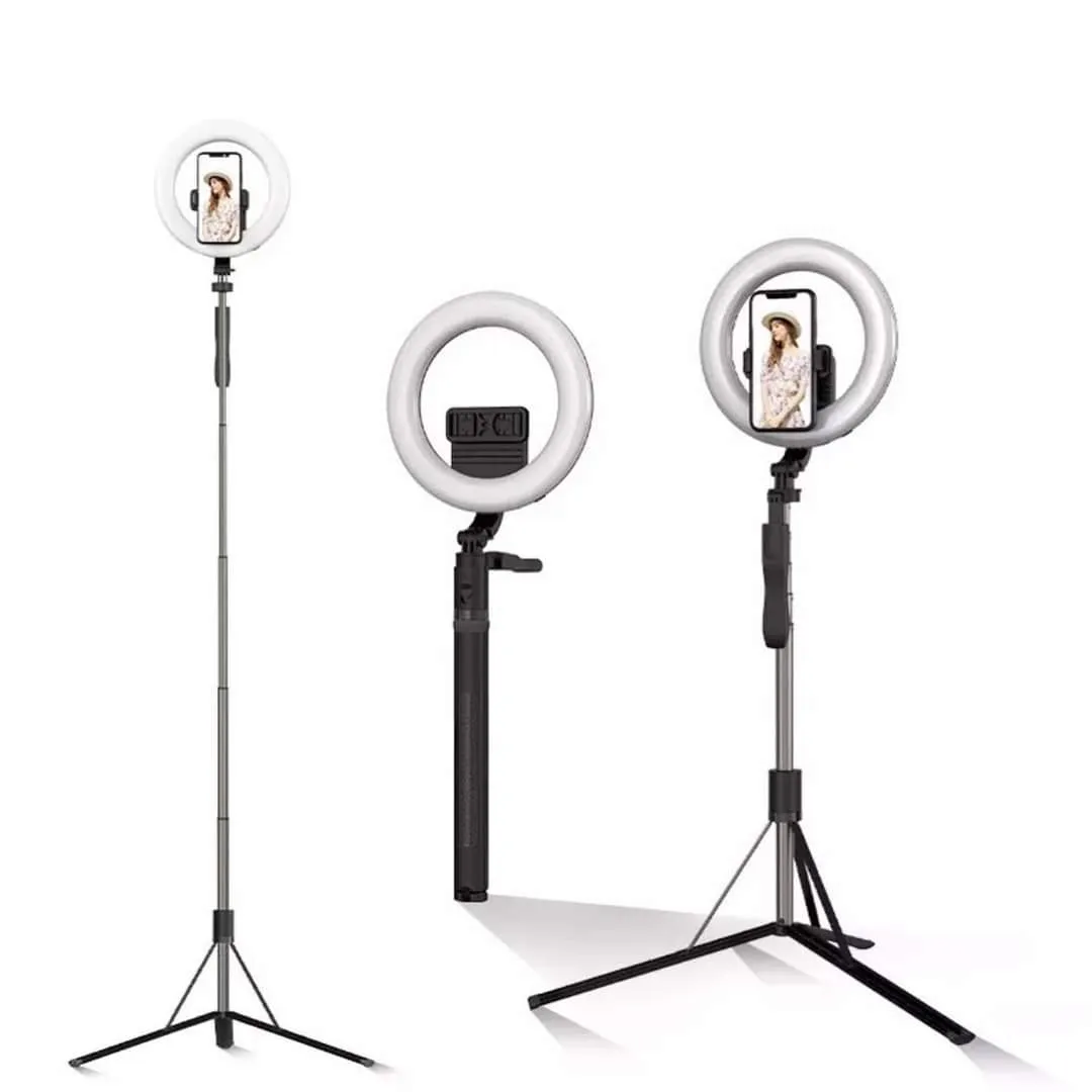 L06 Rechargeable Selfie Stick Tripod With Ring Light