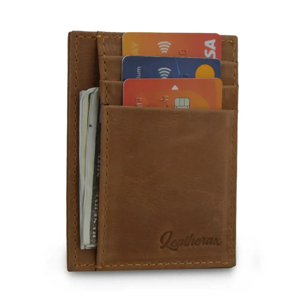 Leather Magnetic Slim Card Holder