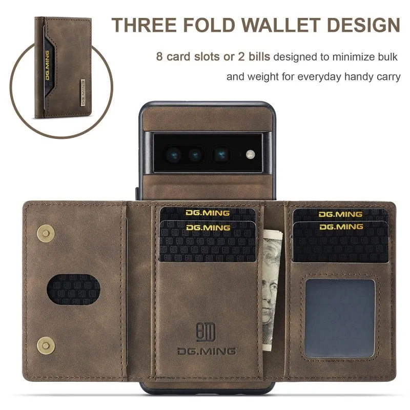 Leather Wallet Phone Case With Magnetic Card Slots For Google Pixel