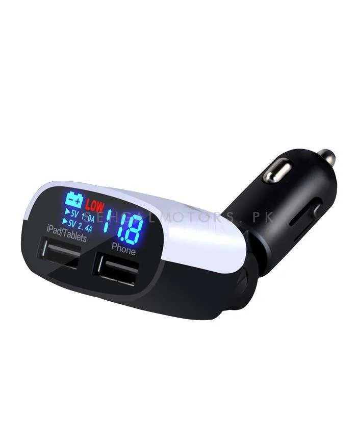 LED Dual USB Mobile Car Mobile Charger - 3.4 A - Dual Usb Car Cigarette Charger With Led Display | Universal Mobile Phone Car Charger