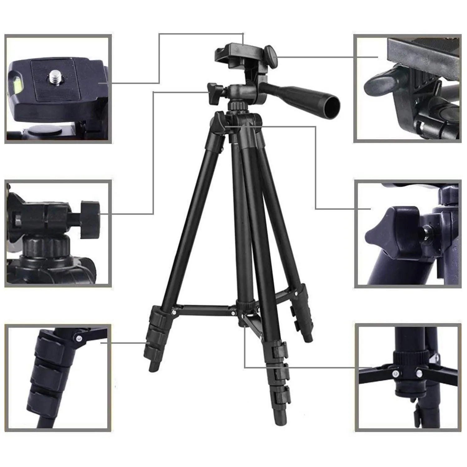 LINKCOOL 42" Aluminum Lightweight Portable Camera Tripod  - Black.