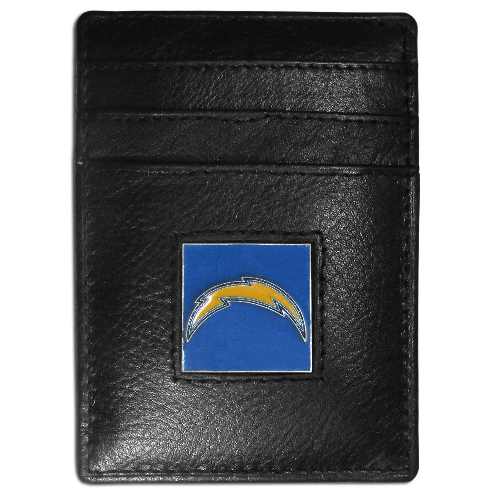 Los Angeles Chargers Leather Money Clip/Cardholder Packaged in Gift Box