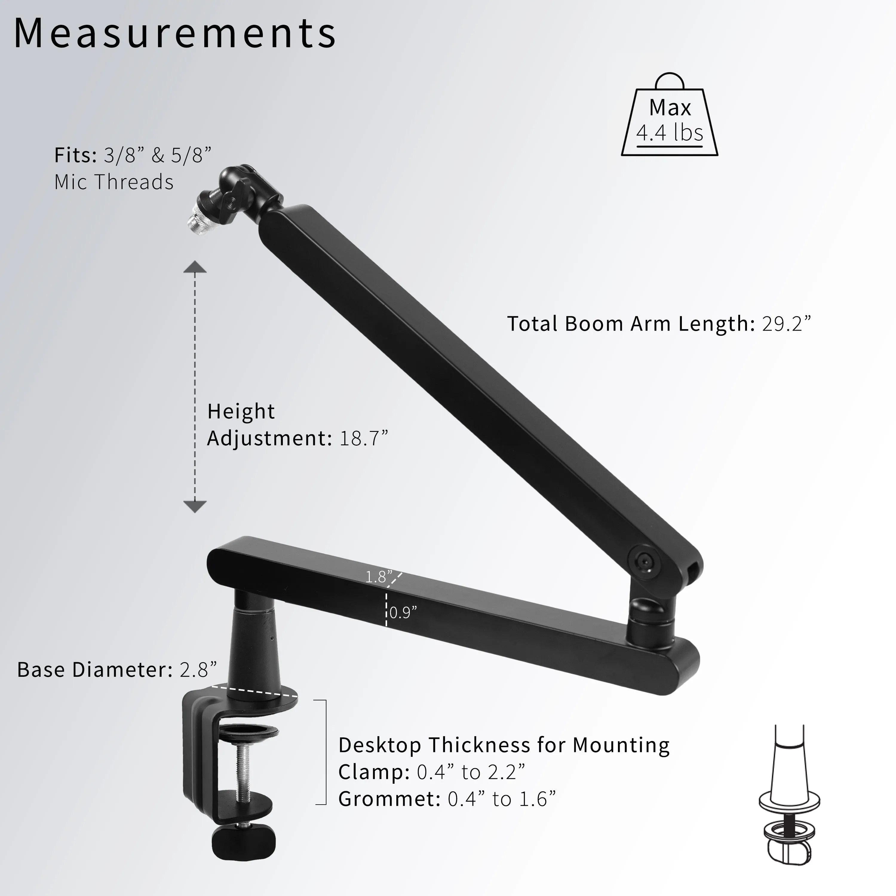 Low Height Microphone Desk Mount