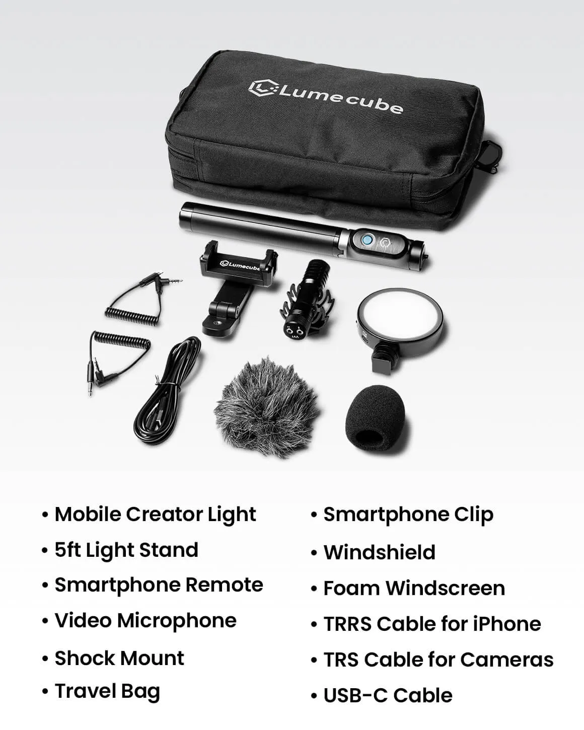 Lume Cube Mobile Creator Kit 2.0 Vlogging LED Light, Mic, Grip & Tripod