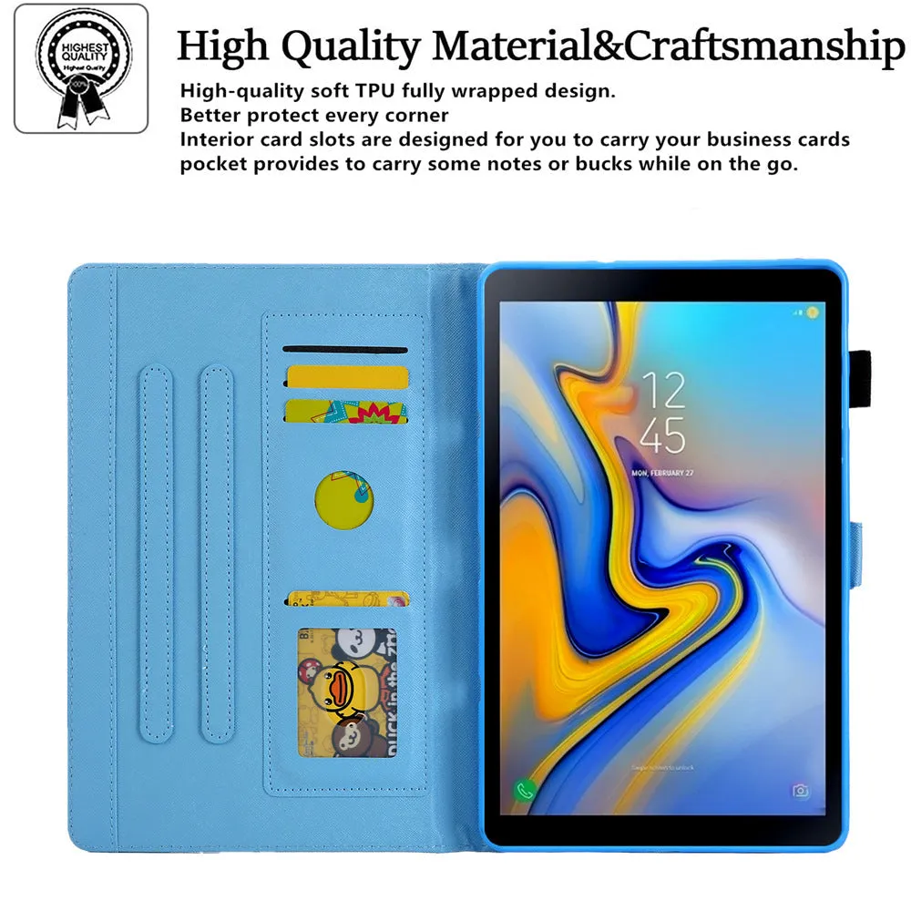 Magnetic Cartoon Wallet PU Leather Tablet Case for Samsung Tab A8 A9 A7