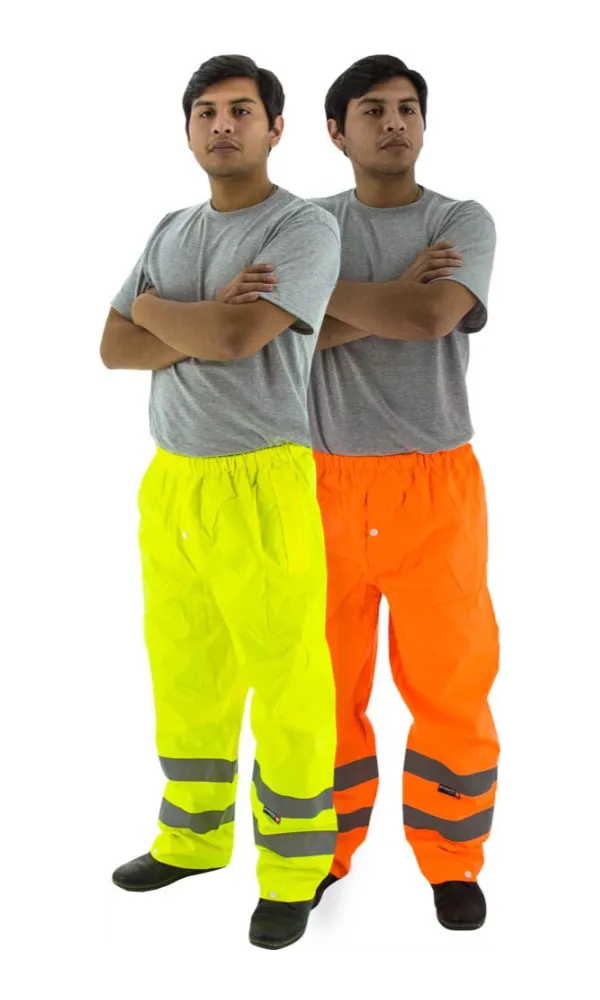 Majestic 75-2351 Hi-Vis Yellow Waterproof Rain Pants ANSI E