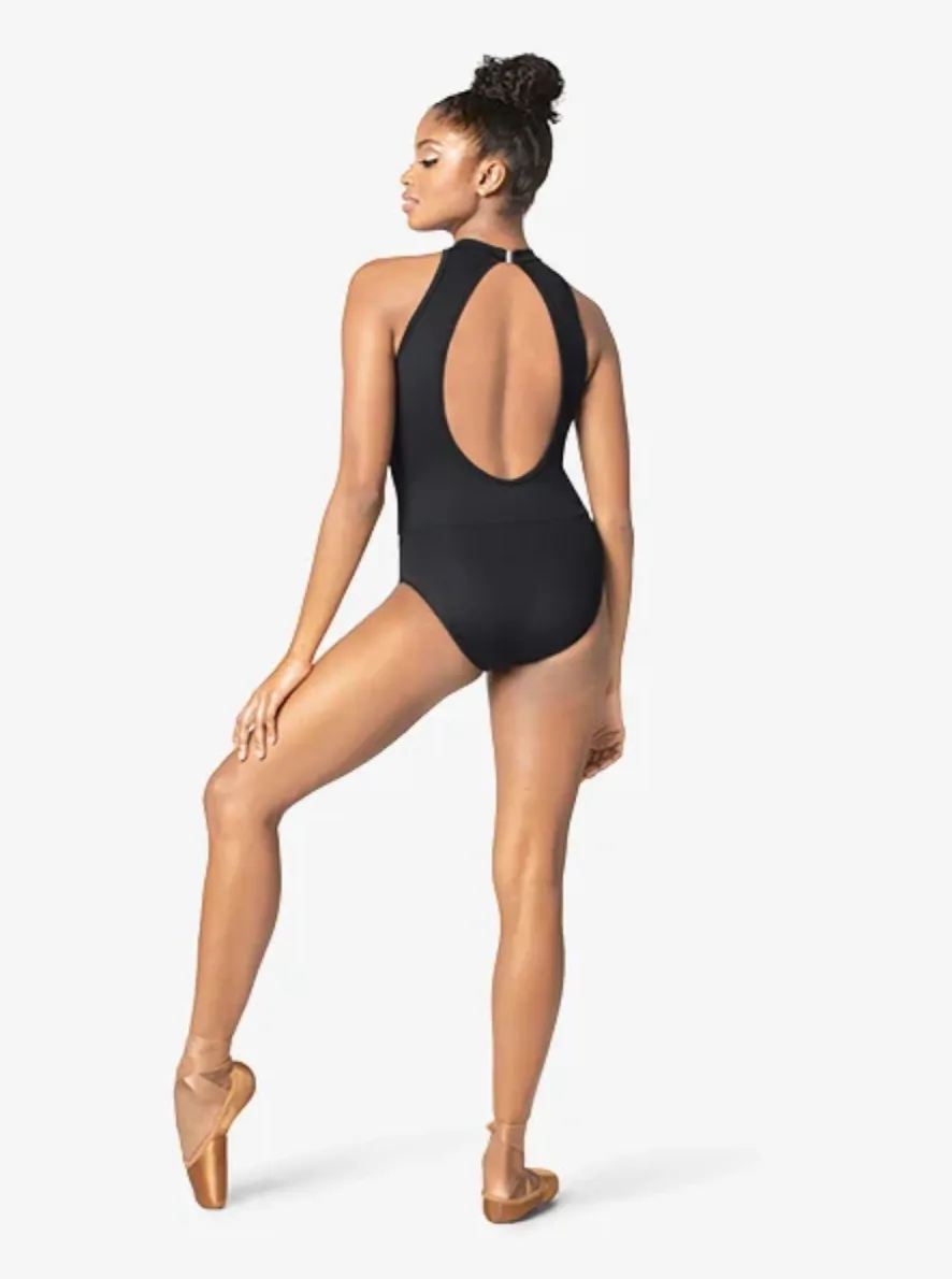 Mariia | Open Back Halter Leotard | Black