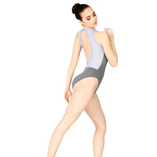 Mariia | Open Back Halter Leotard | Slate