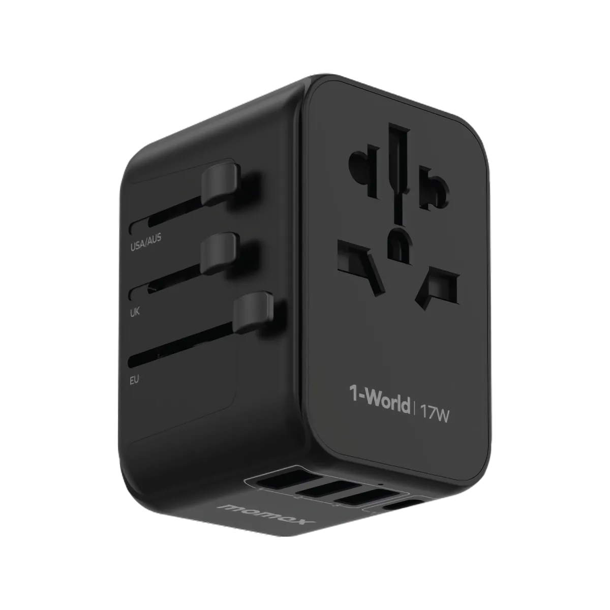 MOMAX 1-World 17W 4-Port   AC Charger Universal Travel Adapter