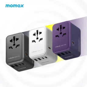 MOMAX 1-World PD 70W GaN 5-Port   AC Charger Universal Travel Adapter