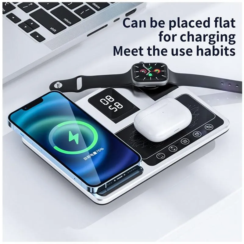 Multifunctional 4 In 1 Wireless Charging Station With Digital Display -R11