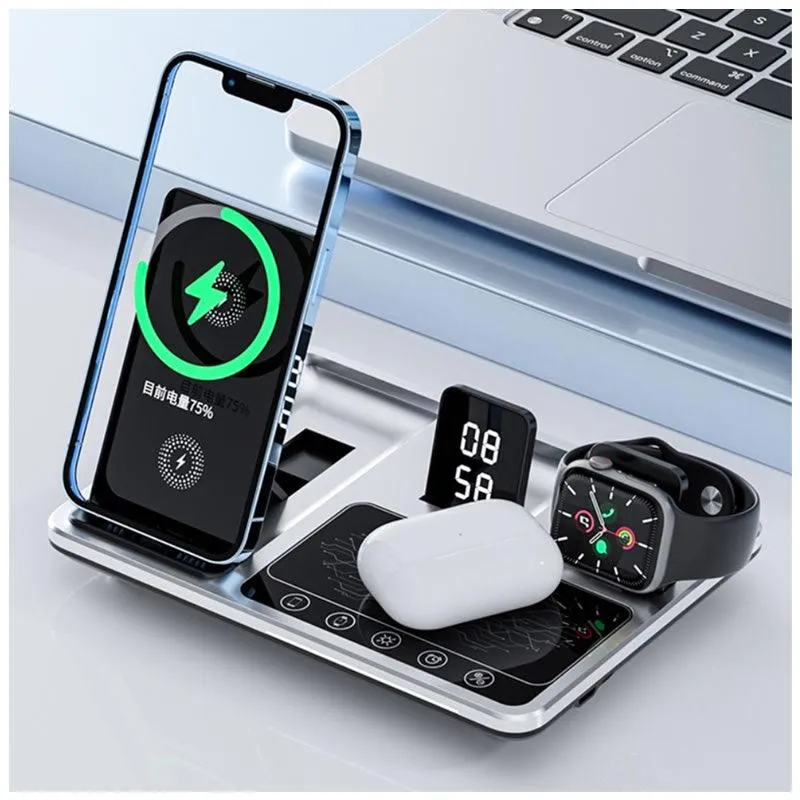 Multifunctional 4 In 1 Wireless Charging Station With Digital Display -R11