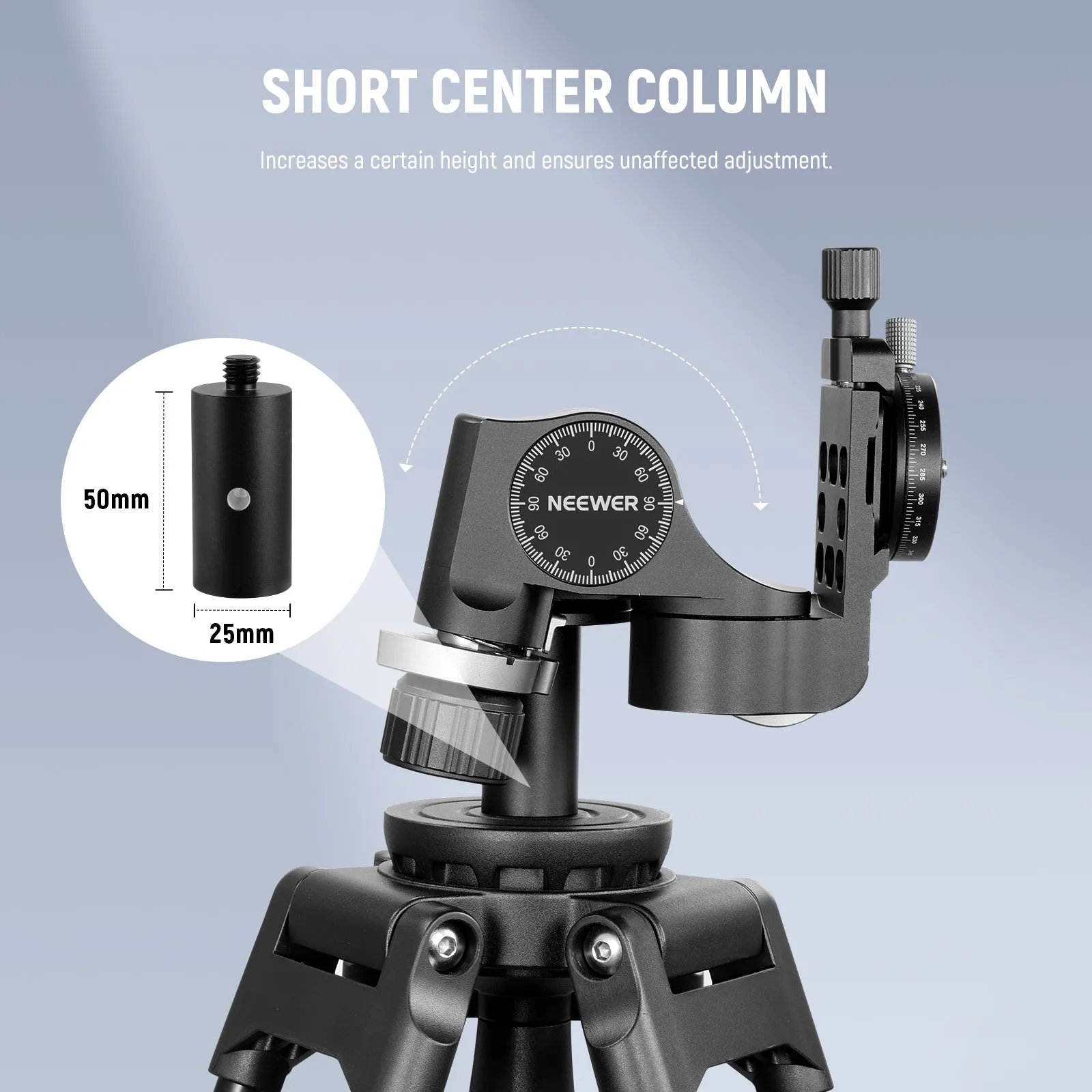 NEEWER TH15/TH16 3-Way Geared Tripod Head