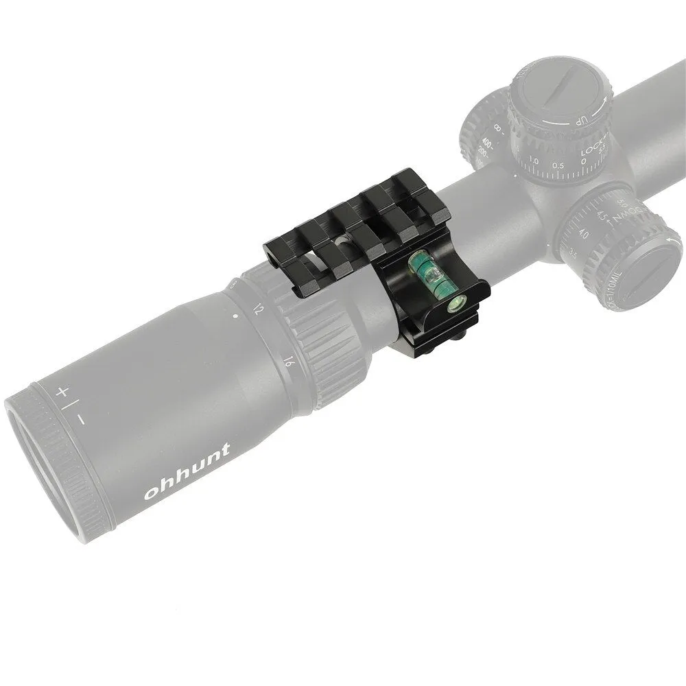 ohhunt Scope Flashlight Barrel Mount 25.4mm and 30mm Rings Adapter 20mm Picatinny Rail with Bubble Level