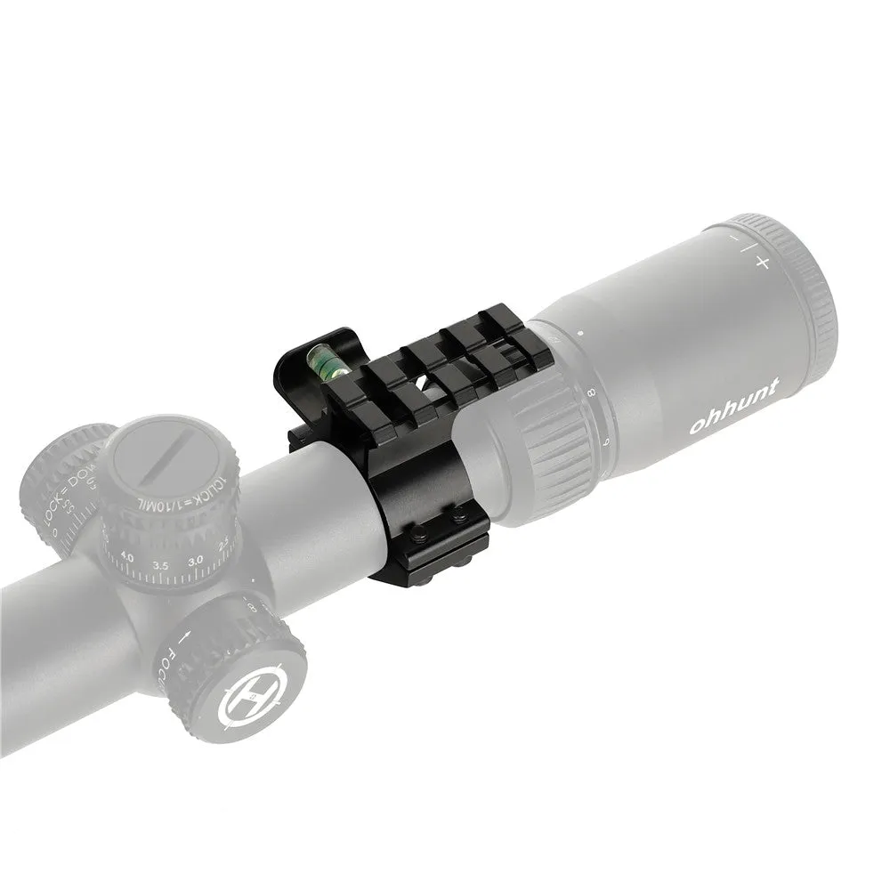 ohhunt Scope Flashlight Barrel Mount 25.4mm and 30mm Rings Adapter 20mm Picatinny Rail with Bubble Level