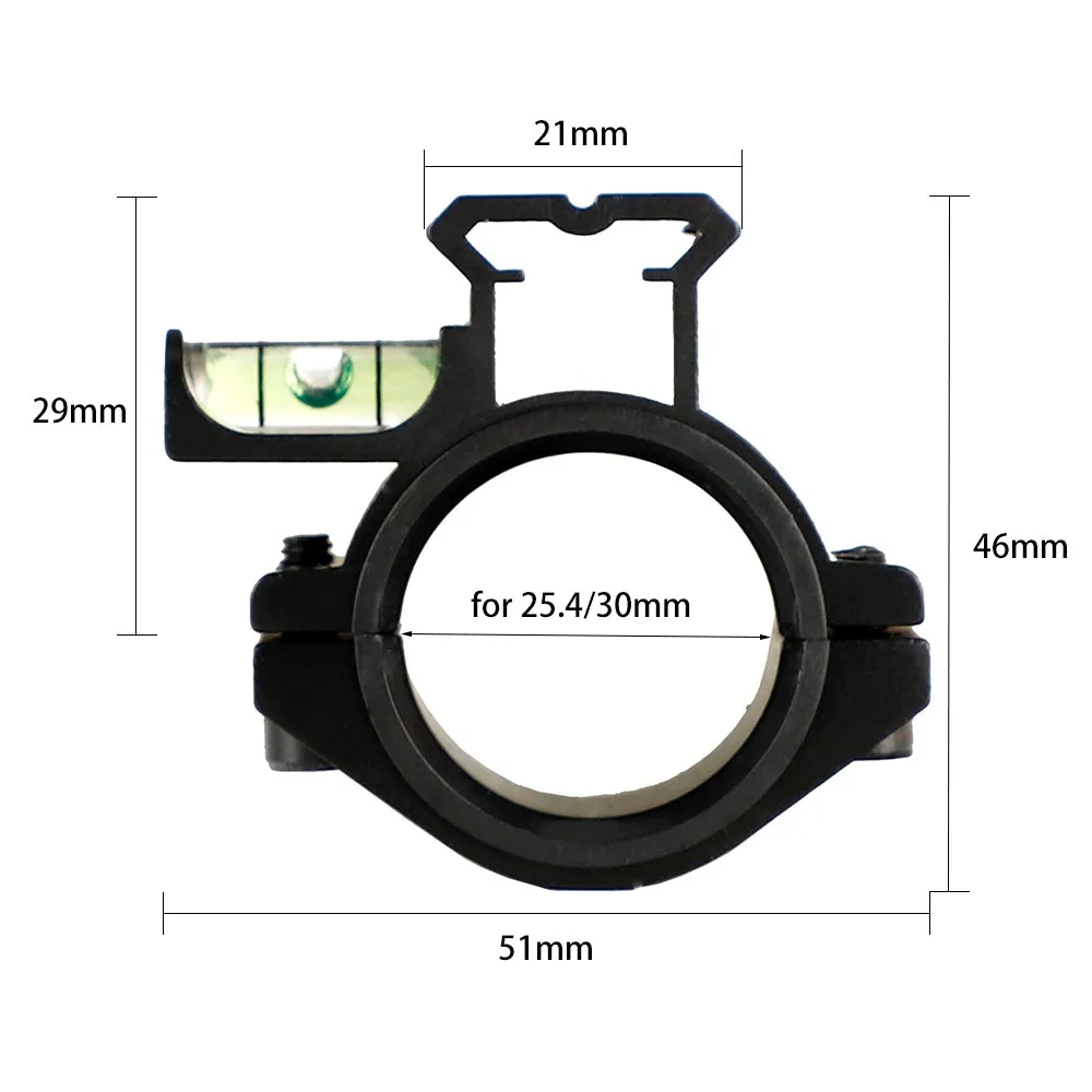 ohhunt Scope Flashlight Barrel Mount 25.4mm and 30mm Rings Adapter 20mm Picatinny Rail with Bubble Level