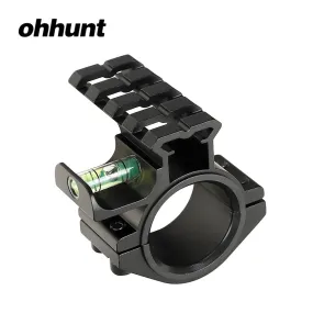 ohhunt Scope Flashlight Barrel Mount 25.4mm and 30mm Rings Adapter 20mm Picatinny Rail with Bubble Level