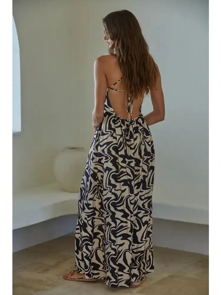 Olivia Open Back Crossed Maxi