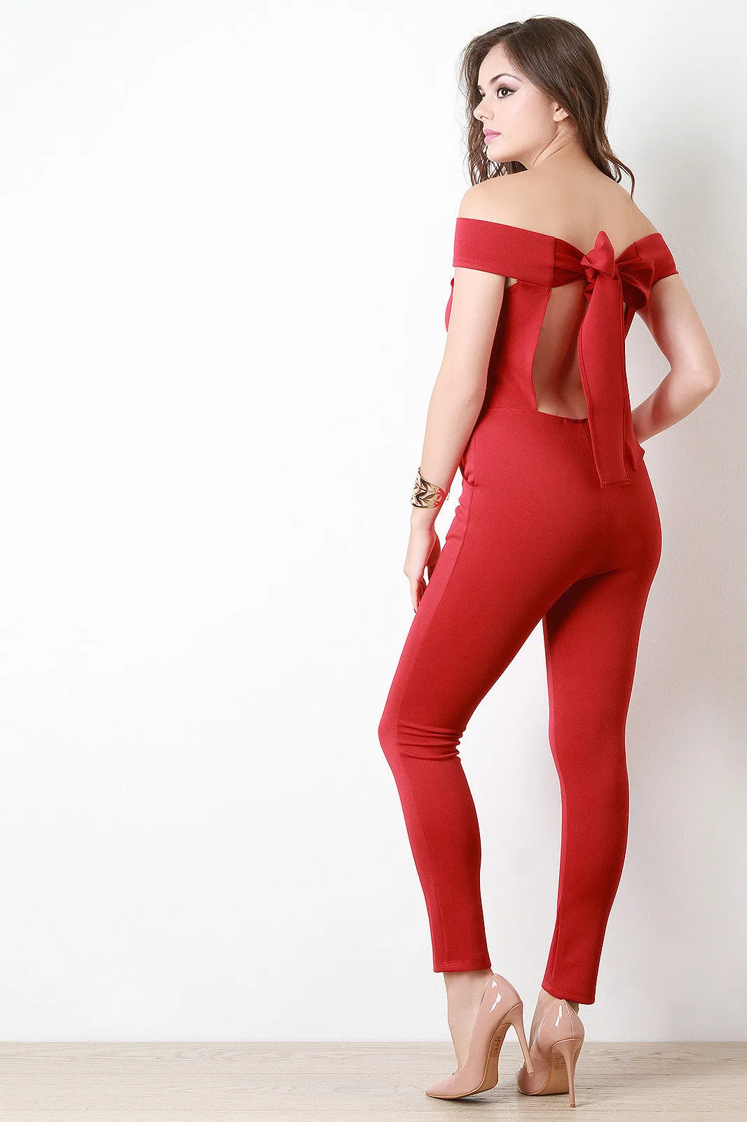 Open Back Bardot Jumpsuit