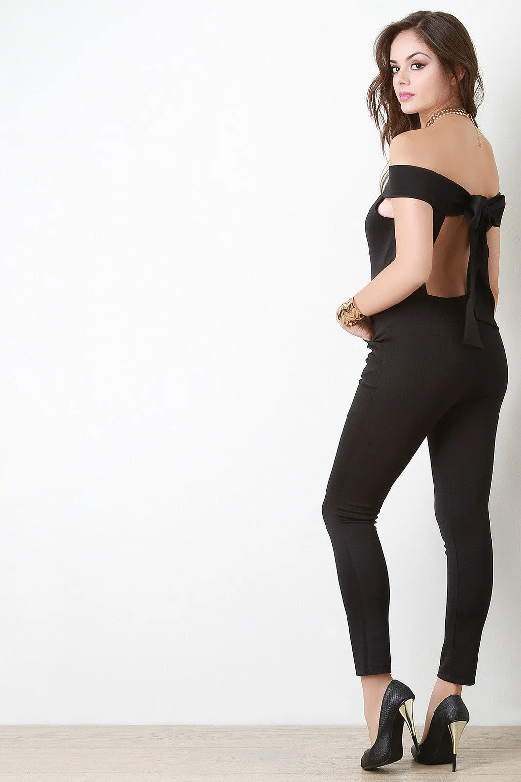 Open Back Bardot Jumpsuit