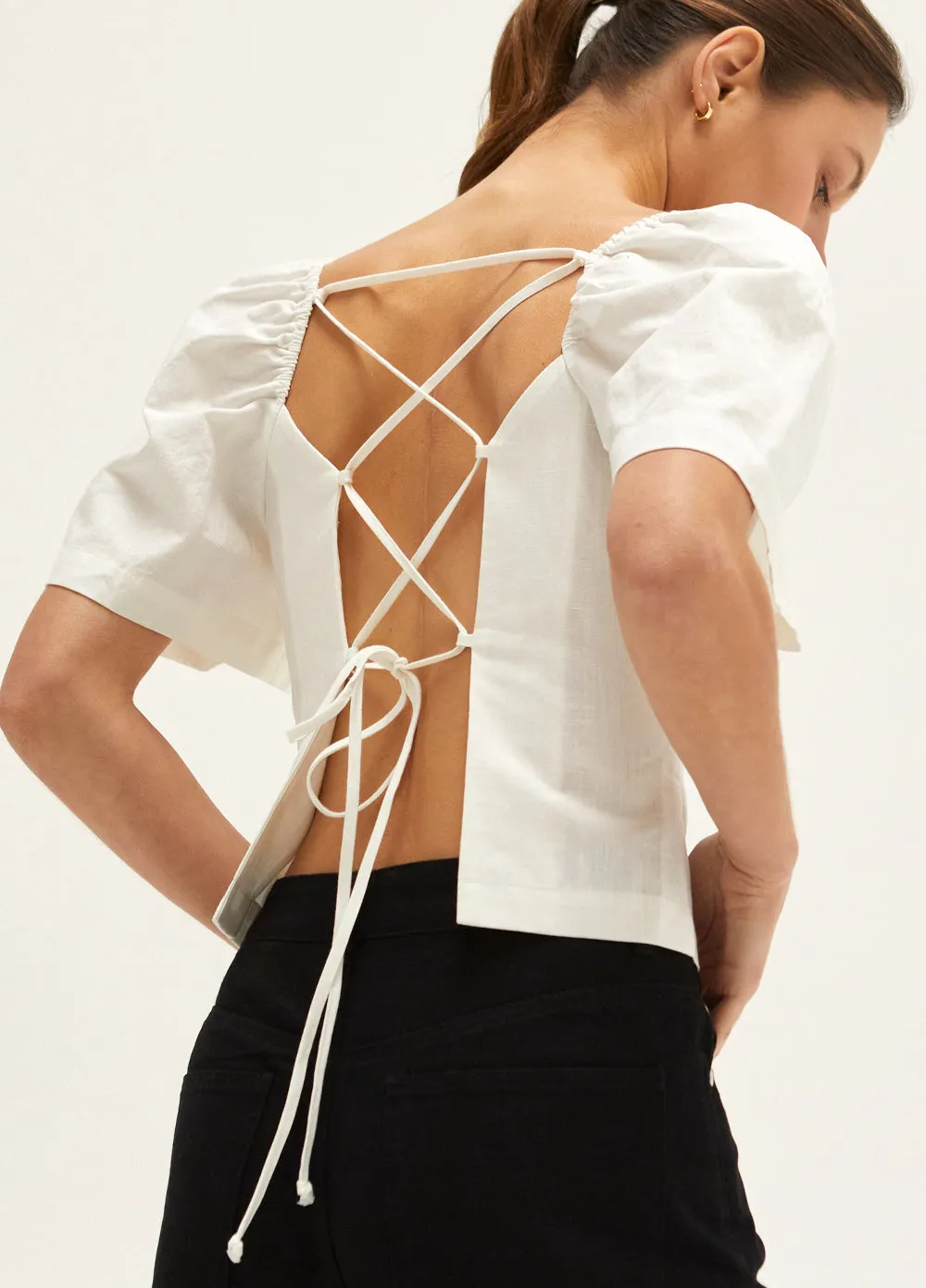 Open Back Ivory Top