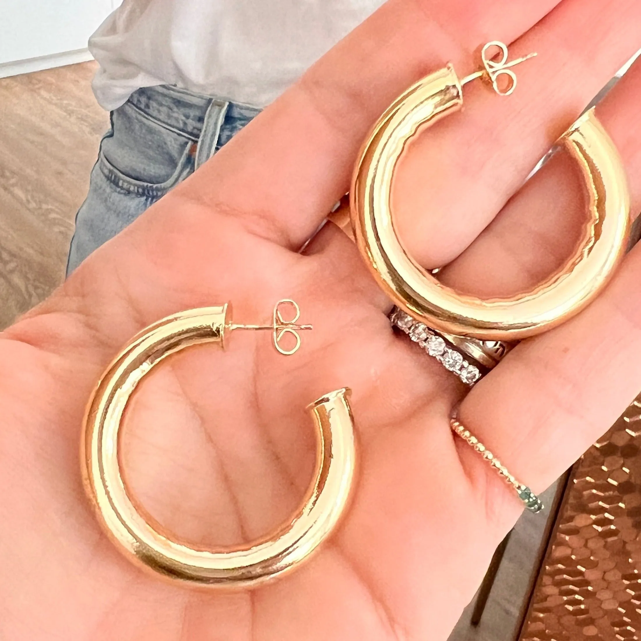 Open Back Noodle Hoop Earrings