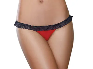 Open Back Panty Small RedBlack