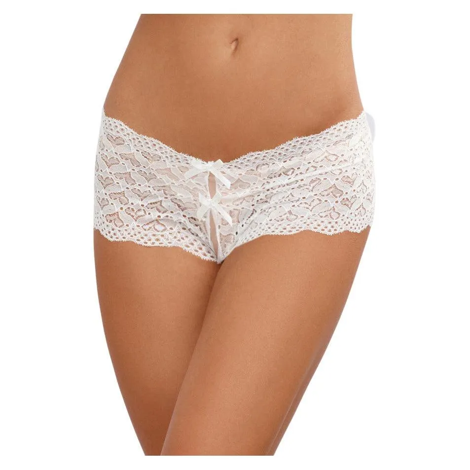 Open Back Panty - White - Medium