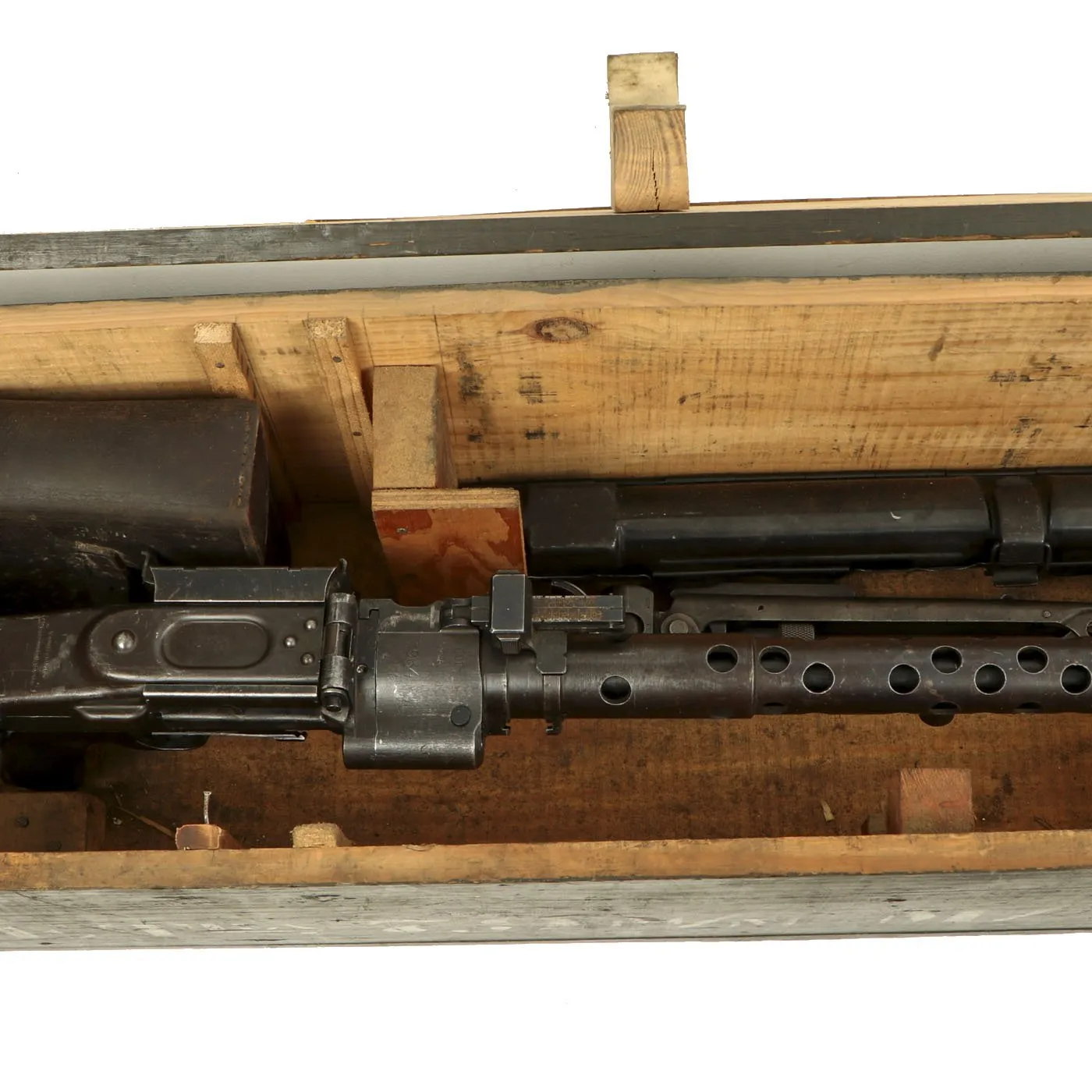 Original German WWII MG 34 Display Machine Gun marked dot 1943 in Transit Chest with Accessories