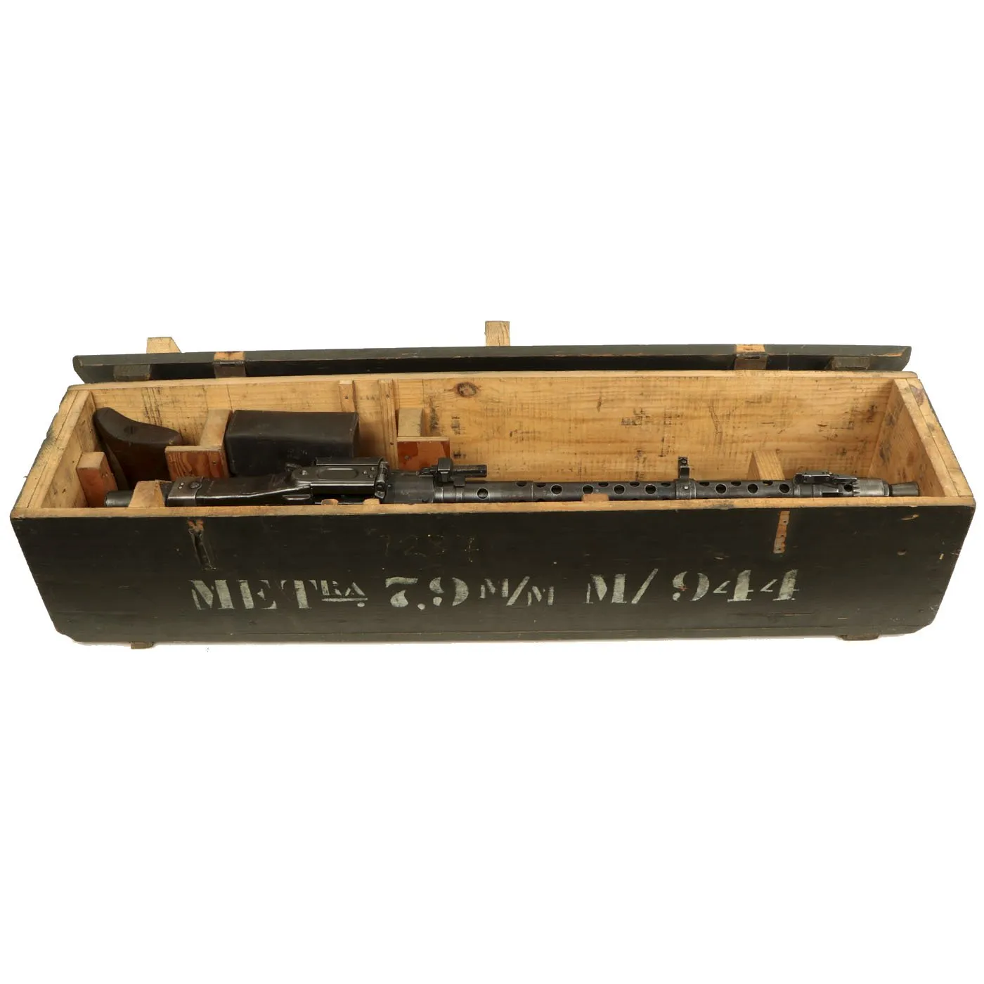 Original German WWII MG 34 Display Machine Gun marked dot 1943 in Transit Chest with Accessories